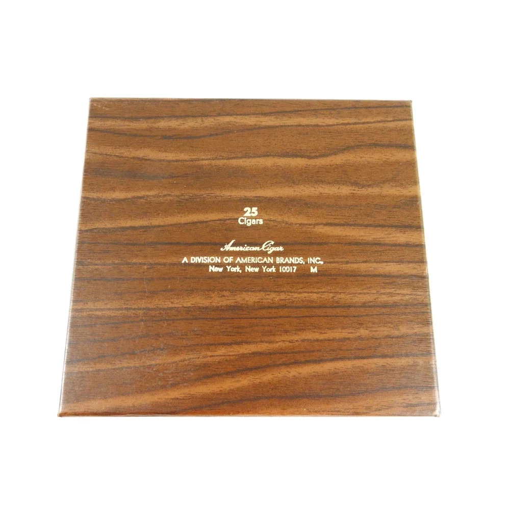 Vintage La Corona #400 Faux Walnut Cigar Box American Brands 1970s Dark